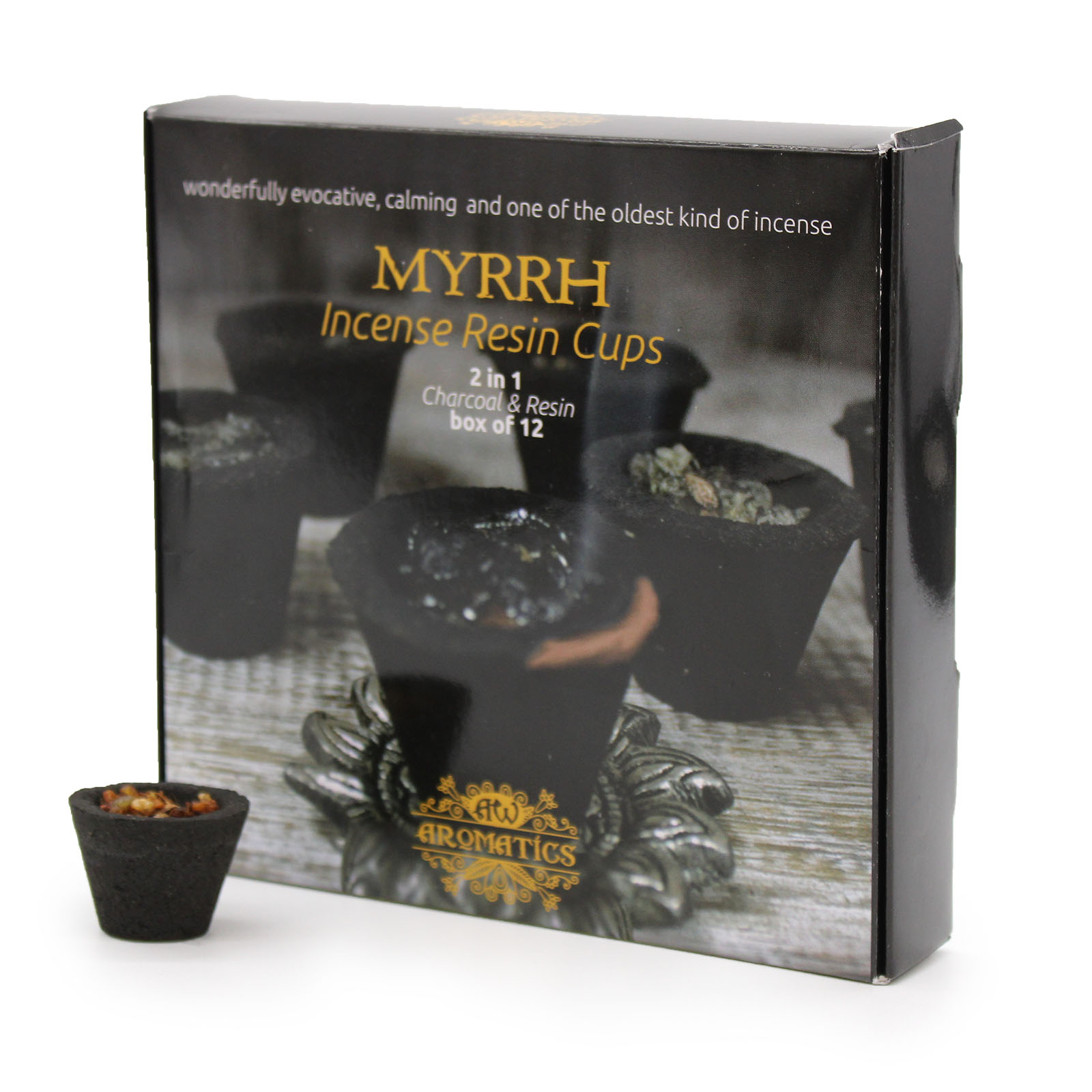 Box of 12 - Myrrh Resin Incense Cups