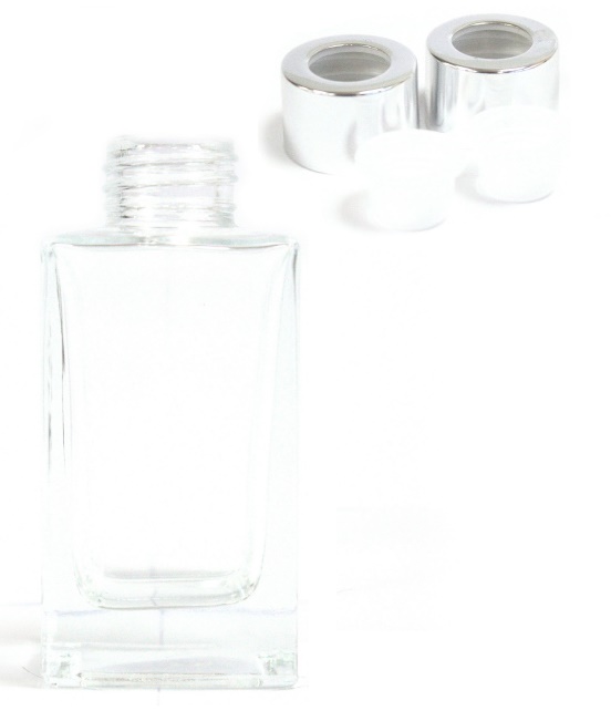 100 ml Square Long Reed Diffuser Bottlle & Lid - Clear