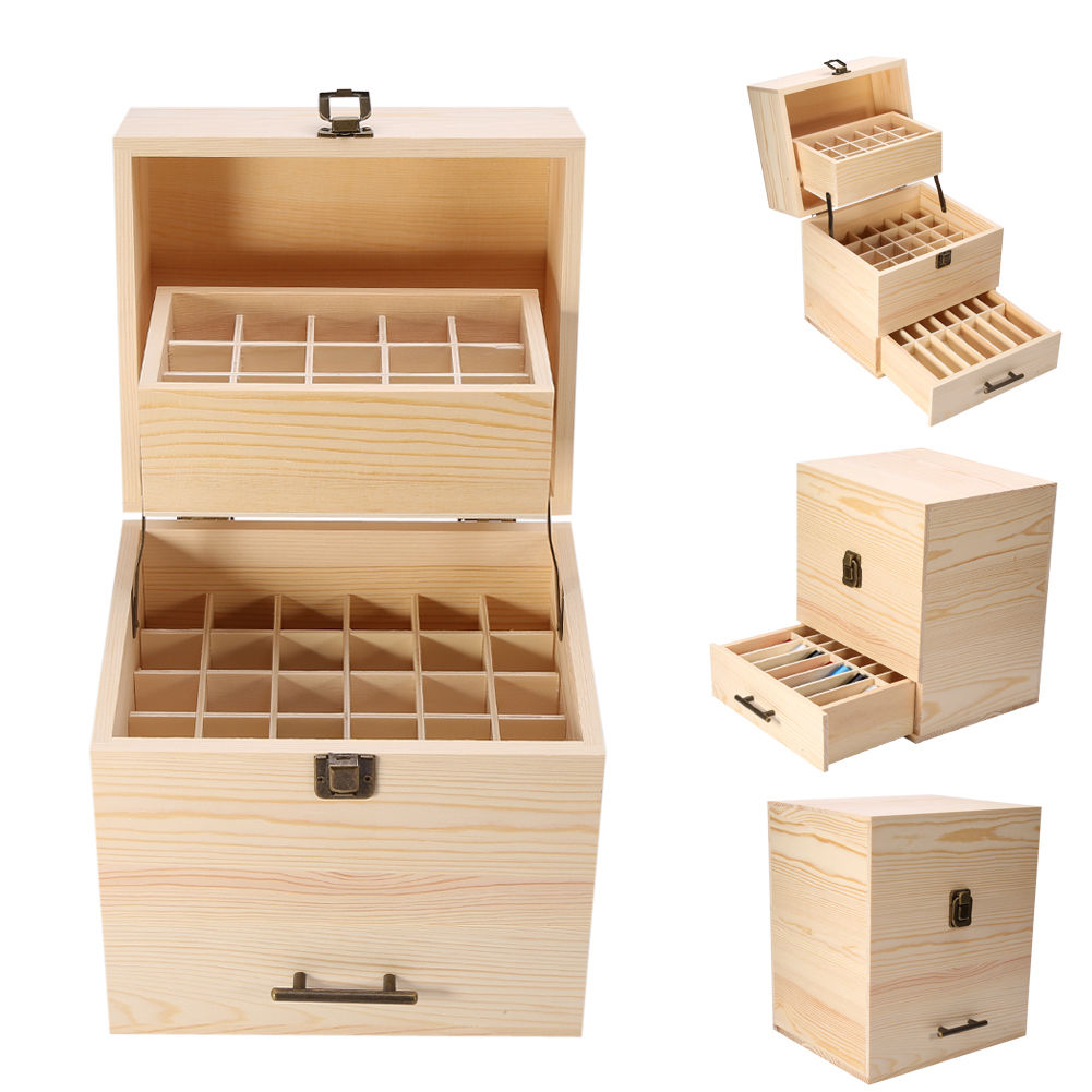 59 Slot Essential Oil Storage Box Wooden Aromatherapy Case