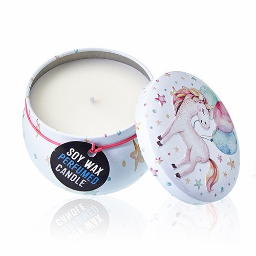 Art Tin Candle - Unicorns - Moonstone Fragrance - Tin Design B