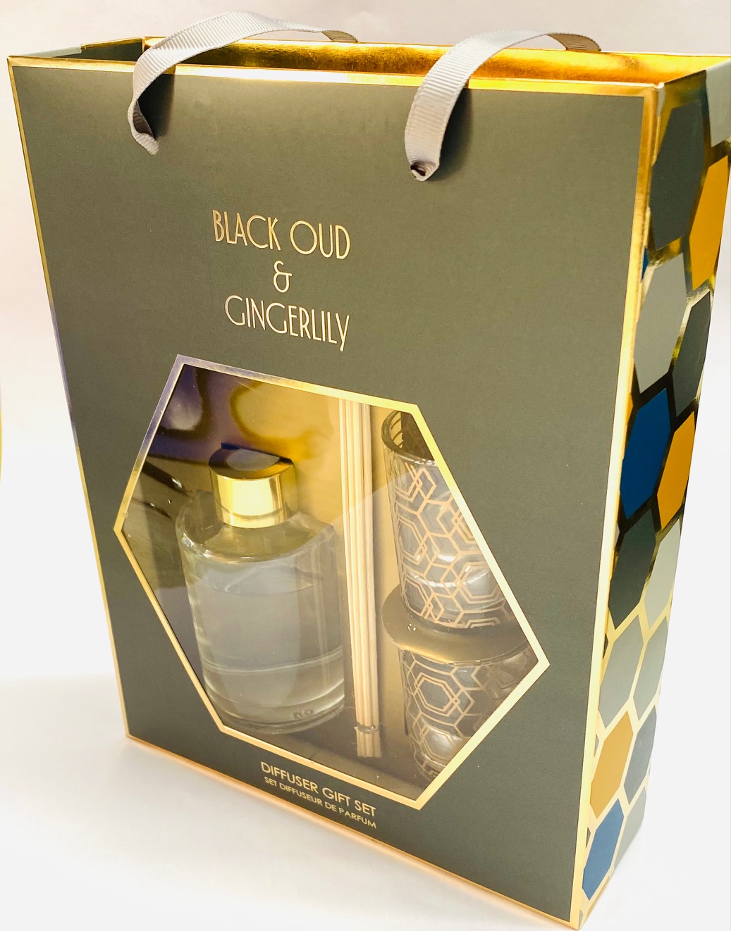 Black OUD & Gingerlilly Reed Diffuser Set in a Gift Box