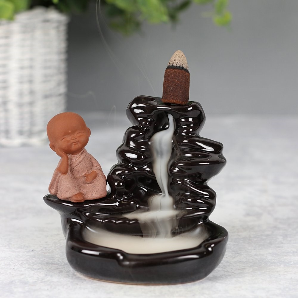 Buddha Waterfall Backflow Incense Burner - With 10 x Free Cones