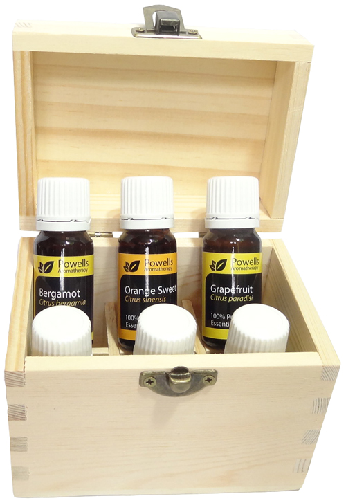 Set Two 6 essential oils boxed set (Pine Box)