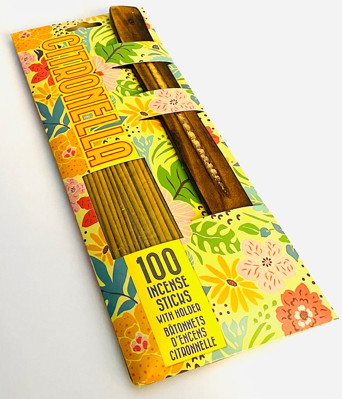 Citronella Incense Sticks - Pack of 100 & Wooden Holder