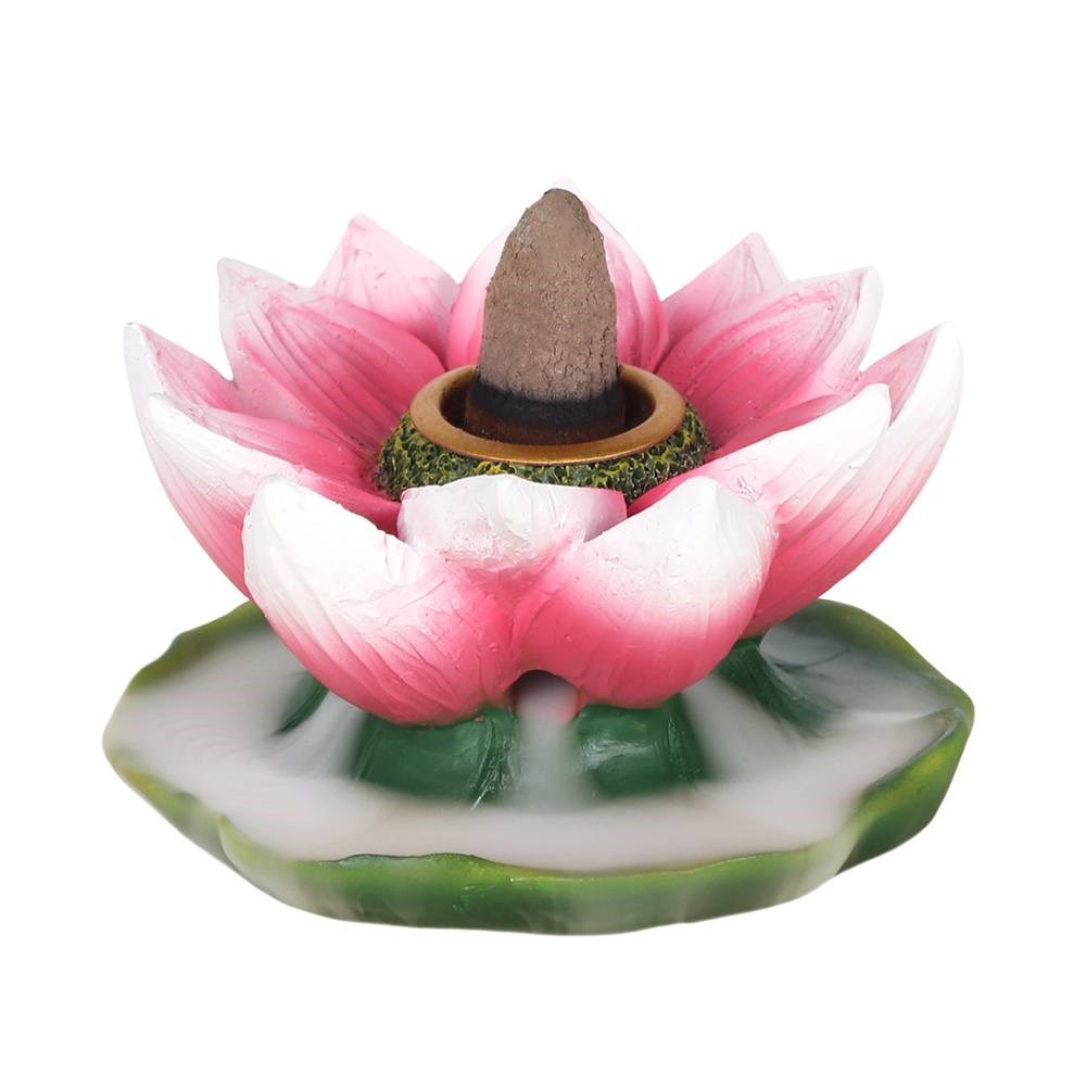 Coloured Lotus Flower Backflow Incense Burner - With 10 x Free Cones