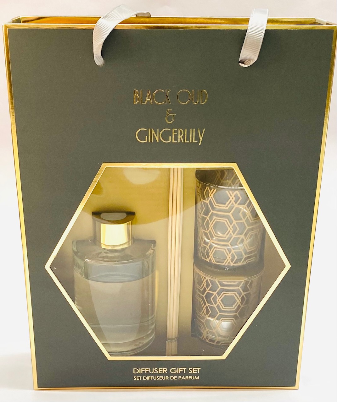 Black OUD & Gingerlilly Reed Diffuser Set in a Gift Box