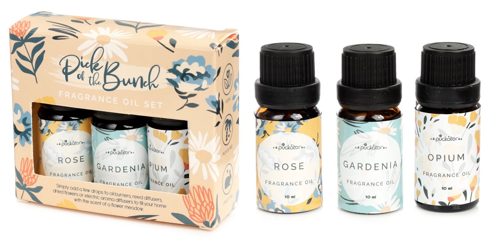 Pick of the Bunch Set of 3 Fragrance Oils - Rose, Gardenia, Opium