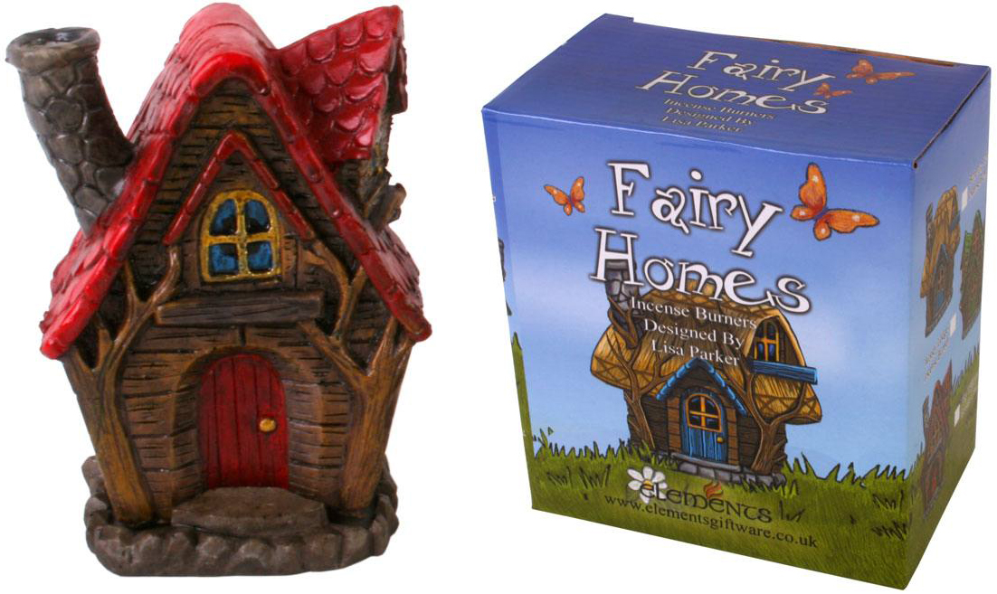 Red, The Willows - Fairy House Incense Cone Holder by Lisa Parker