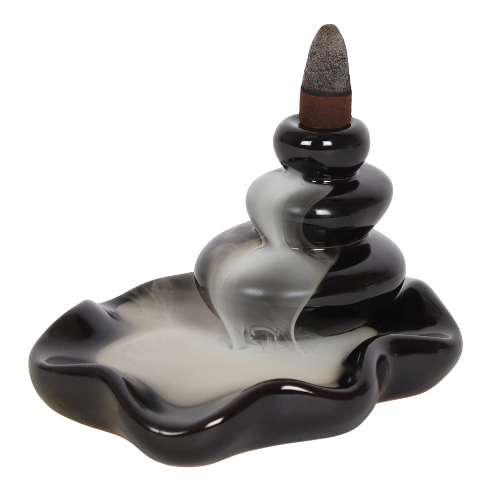Large Pebbles Backflow Incense Burner - With 10 x Free Cones