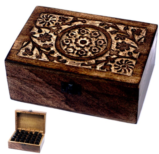 Set Twenty Four Boxed Gift Set (With a mango wood aromatherapy box)