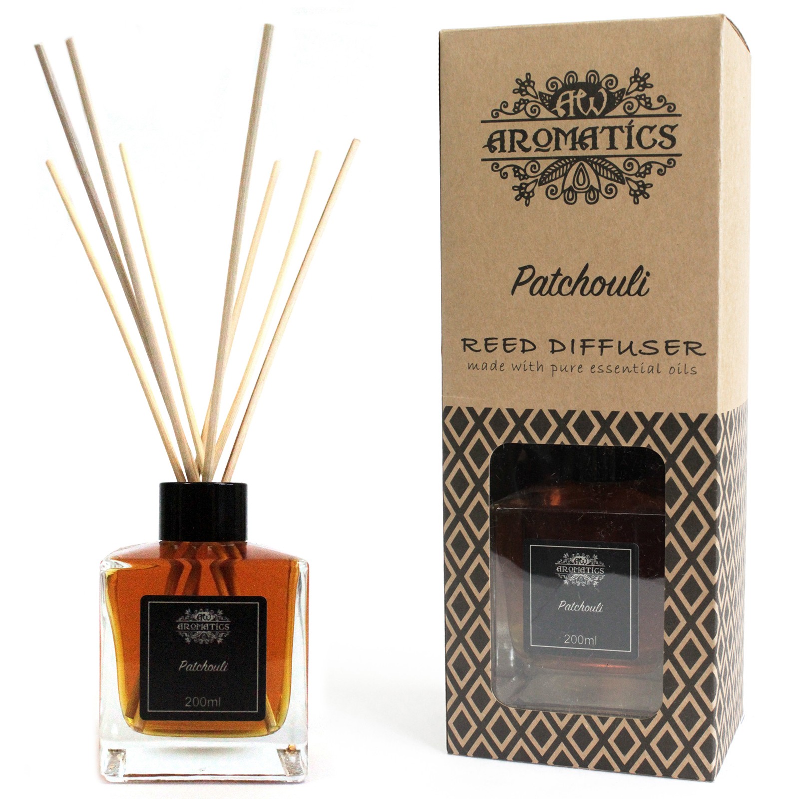 200ml Essential Oil Reed Diffuser - Patchouli