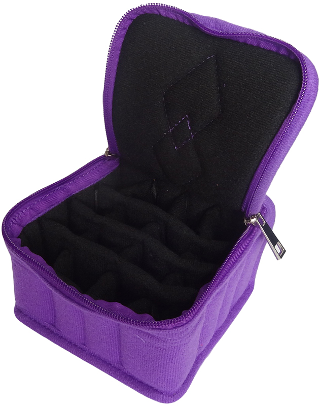 Purple essential oil carry case for 16 bottles