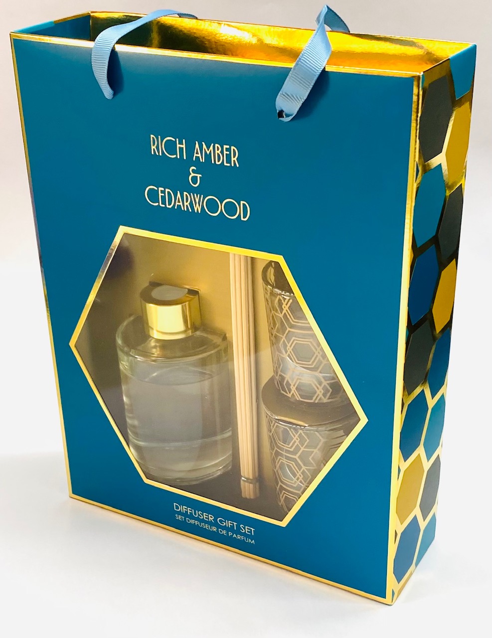 Rich Amber & Cedarwood Reed Diffuser Set in a Gift Box