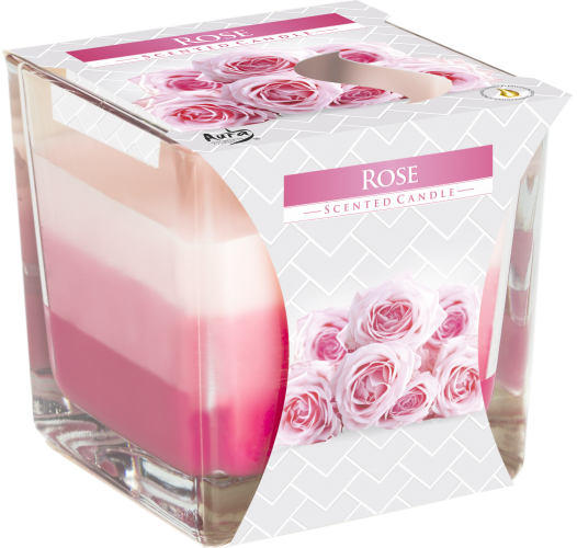 Rainbow Double Wick Scented Candle - Rose