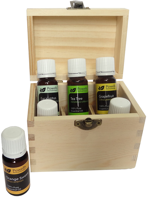 Set Five 6 essential oils boxed set (Pine Box)