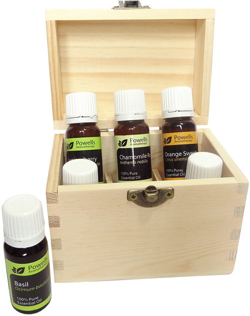 Set Three 6 essential oils boxed set (Pine Box)