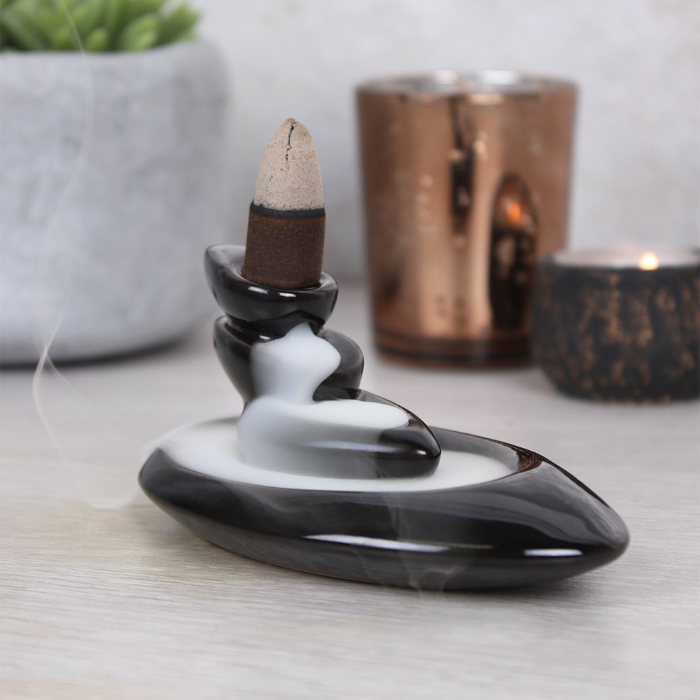 Small Pebbles Backflow Incense Burner - With 10 x Free Cones