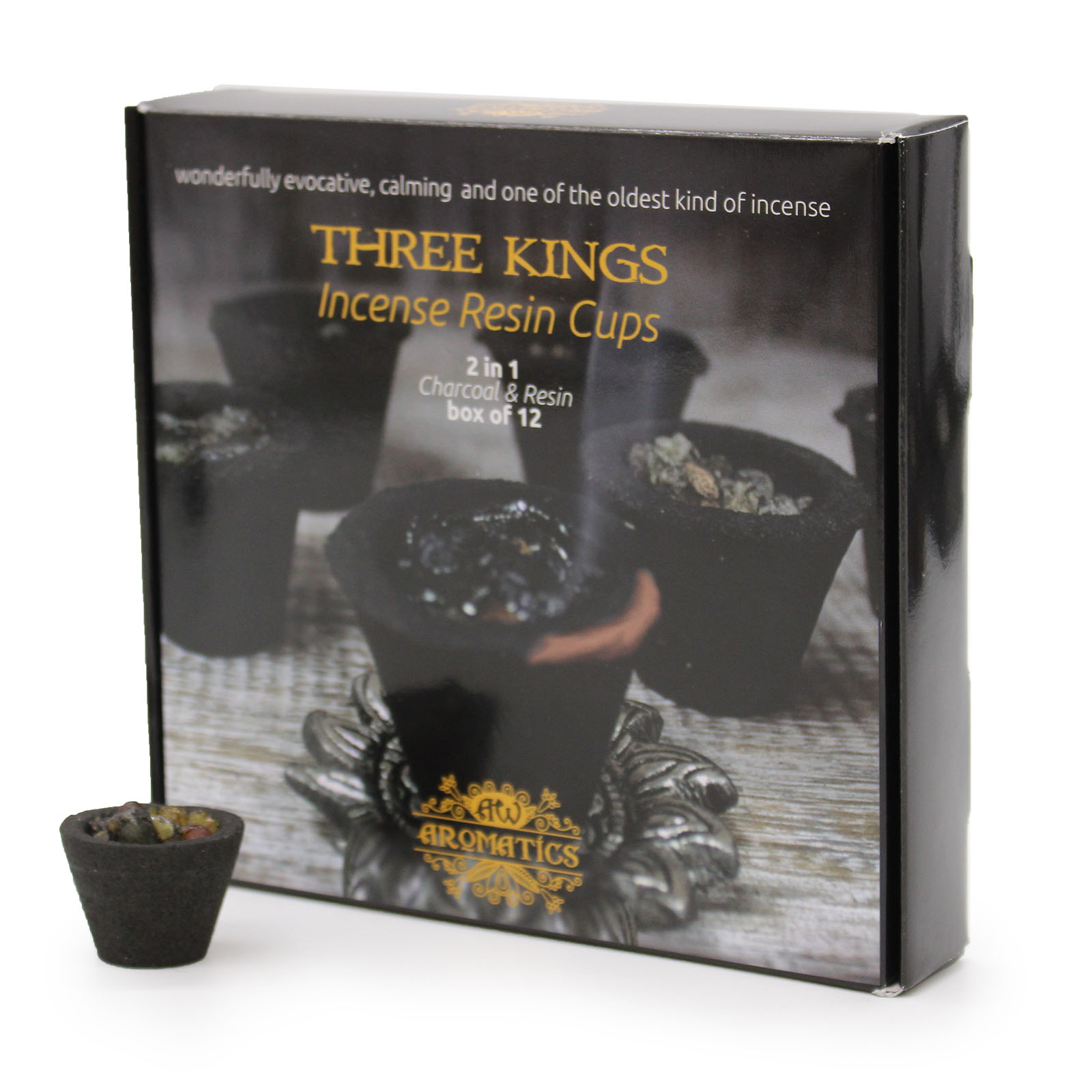 Box of 12 - Three Kings Resin Incense Cups