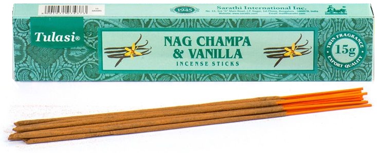 Tulasi Vanilla & Nag Champa Incense Sticks - 15g Pack