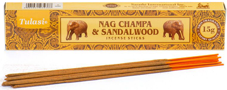 Tulasi Sandalwood & Nag Champa Incense Sticks - 15g Pack